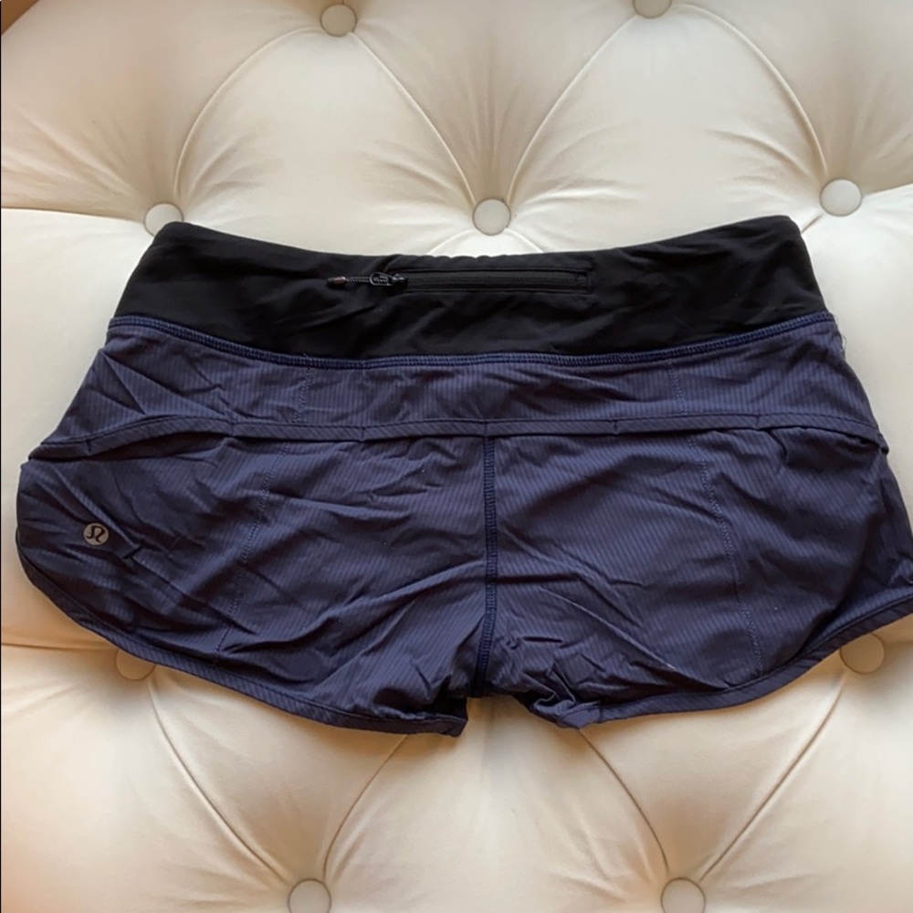 lululemon athletica Black and Blue Women Shorts